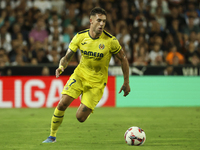 Villarreal's Kiko Femenia during the La Liga match between Valencia CF and Villarreal CF at Mestalla Stadium in Valencia, Spain, on August 3...