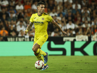 Villarreal's Kiko Femenia during the La Liga match between Valencia CF and Villarreal CF at Mestalla Stadium in Valencia, Spain, on August 3...