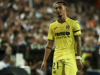 Villarreal's Yeremy Pino during the La Liga match between Valencia CF and Villarreal CF at Mestalla Stadium in Valencia, Spain, on August 31...