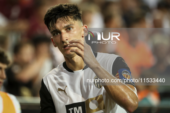 Pepelu, Jose Luis Garcia Vaya, of Valencia CF, during the La Liga match between Valencia CF and Villarreal CF at Mestalla Stadium in Valenci...