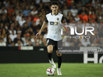 Pepelu, Jose Luis Garcia Vaya, of Valencia CF, during the La Liga match between Valencia CF and Villarreal CF at Mestalla Stadium in Valenci...