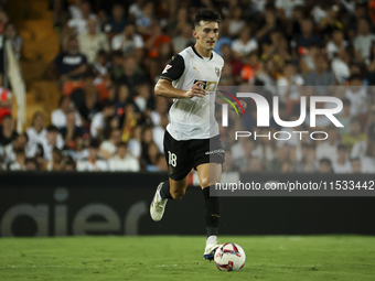 Pepelu, Jose Luis Garcia Vaya, of Valencia CF, during the La Liga match between Valencia CF and Villarreal CF at Mestalla Stadium in Valenci...