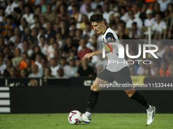 Pepelu, Jose Luis Garcia Vaya, of Valencia CF, during the La Liga match between Valencia CF and Villarreal CF at Mestalla Stadium in Valenci...