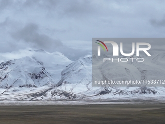 A view of the glacier at Tanggula Pass on the border between Qinghai and Tibet in Nagqu, Tibet, China, on August 7, 2024. (