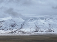 A view of the glacier at Tanggula Pass on the border between Qinghai and Tibet in Nagqu, Tibet, China, on August 7, 2024. (