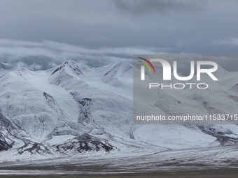 A view of the glacier at Tanggula Pass on the border between Qinghai and Tibet in Nagqu, Tibet, China, on August 7, 2024. (