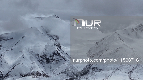 A view of the glacier at Tanggula Pass on the border between Qinghai and Tibet in Nagqu, Tibet, China, on August 7, 2024. 