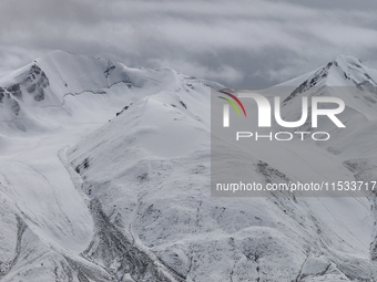 A view of the glacier at Tanggula Pass on the border between Qinghai and Tibet in Nagqu, Tibet, China, on August 7, 2024. (