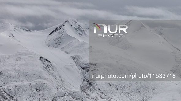 A view of the glacier at Tanggula Pass on the border between Qinghai and Tibet in Nagqu, Tibet, China, on August 7, 2024. 