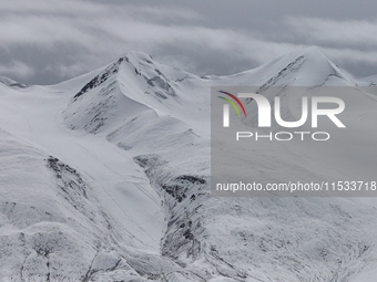 A view of the glacier at Tanggula Pass on the border between Qinghai and Tibet in Nagqu, Tibet, China, on August 7, 2024. (