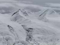 A view of the glacier at Tanggula Pass on the border between Qinghai and Tibet in Nagqu, Tibet, China, on August 7, 2024. (