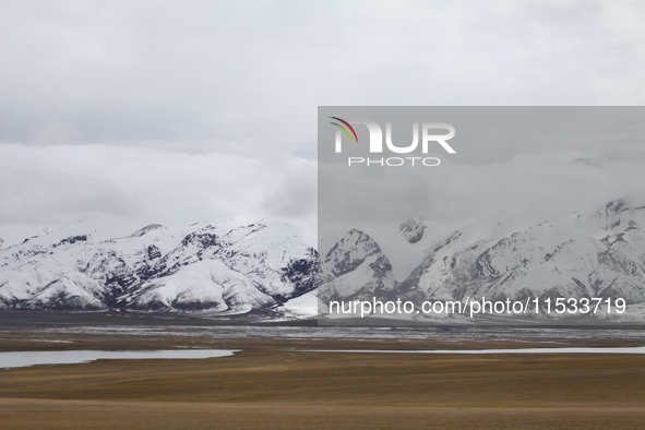 A view of the glacier at Tanggula Pass on the border between Qinghai and Tibet in Nagqu, Tibet, China, on August 7, 2024. 