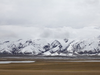 A view of the glacier at Tanggula Pass on the border between Qinghai and Tibet in Nagqu, Tibet, China, on August 7, 2024. (