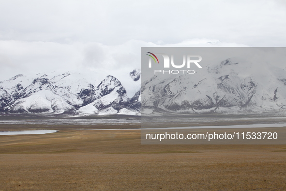 A view of the glacier at Tanggula Pass on the border between Qinghai and Tibet in Nagqu, Tibet, China, on August 7, 2024. 