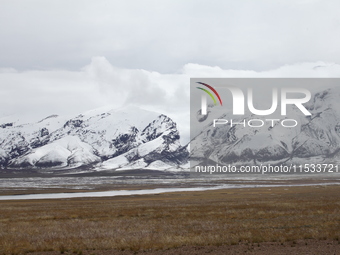 A view of the glacier at Tanggula Pass on the border between Qinghai and Tibet in Nagqu, Tibet, China, on August 7, 2024. (