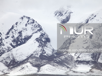 A view of the glacier at Tanggula Pass on the border between Qinghai and Tibet in Nagqu, Tibet, China, on August 7, 2024. (