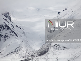 A view of the glacier at Tanggula Pass on the border between Qinghai and Tibet in Nagqu, Tibet, China, on August 7, 2024. (