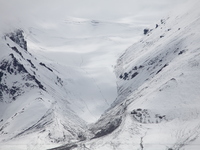 A view of the glacier at Tanggula Pass on the border between Qinghai and Tibet in Nagqu, Tibet, China, on August 7, 2024. (