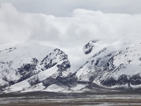 A view of the glacier at Tanggula Pass on the border between Qinghai and Tibet in Nagqu, Tibet, China, on August 7, 2024. (