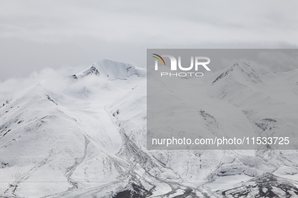 A view of the glacier at Tanggula Pass on the border between Qinghai and Tibet in Nagqu, Tibet, China, on August 7, 2024. 