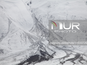 A view of the glacier at Tanggula Pass on the border between Qinghai and Tibet in Nagqu, Tibet, China, on August 7, 2024. (