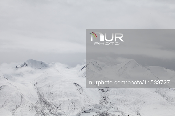 A view of the glacier at Tanggula Pass on the border between Qinghai and Tibet in Nagqu, Tibet, China, on August 7, 2024. 