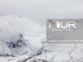 A view of the glacier at Tanggula Pass on the border between Qinghai and Tibet in Nagqu, Tibet, China, on August 7, 2024. (