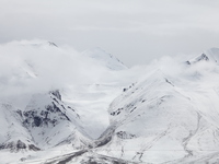 A view of the glacier at Tanggula Pass on the border between Qinghai and Tibet in Nagqu, Tibet, China, on August 7, 2024. (