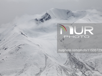 A view of the glacier at Tanggula Pass on the border between Qinghai and Tibet in Nagqu, Tibet, China, on August 7, 2024. (