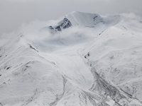 A view of the glacier at Tanggula Pass on the border between Qinghai and Tibet in Nagqu, Tibet, China, on August 7, 2024. (