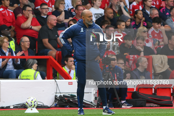 Nuno Espirito Santo, Nottingham Forest head coach, looks on during the Premier League match between Nottingham Forest and Wolverhampton Wand...