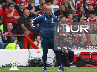 Nuno Espirito Santo, Nottingham Forest head coach, looks on during the Premier League match between Nottingham Forest and Wolverhampton Wand...