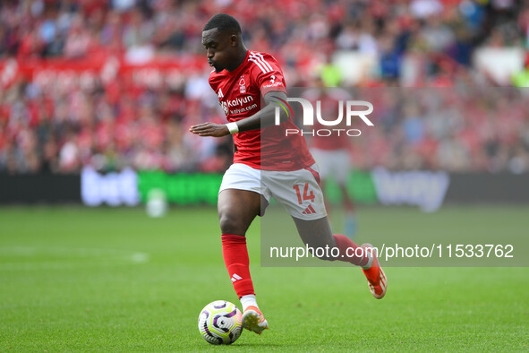 Callum Hudson-Odoi of Nottingham Forest runs with the ball during the Premier League match between Nottingham Forest and Wolverhampton Wande...