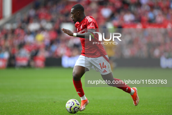 Callum Hudson-Odoi of Nottingham Forest runs with the ball during the Premier League match between Nottingham Forest and Wolverhampton Wande...