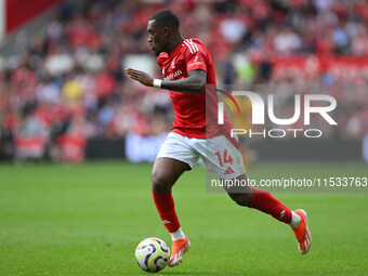 Callum Hudson-Odoi of Nottingham Forest runs with the ball during the Premier League match between Nottingham Forest and Wolverhampton Wande...