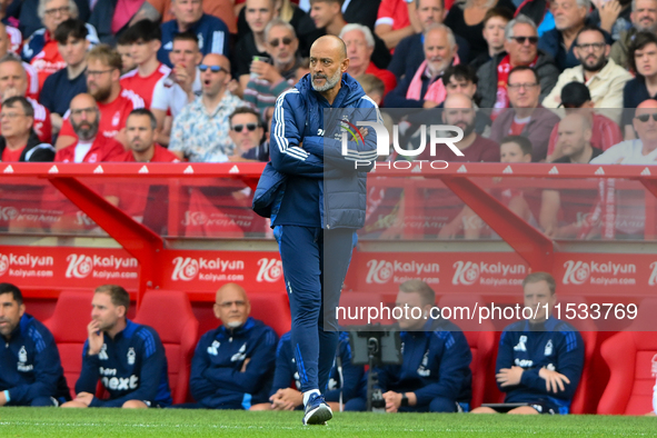 Nuno Espirito Santo, Nottingham Forest head coach, looks on during the Premier League match between Nottingham Forest and Wolverhampton Wand...