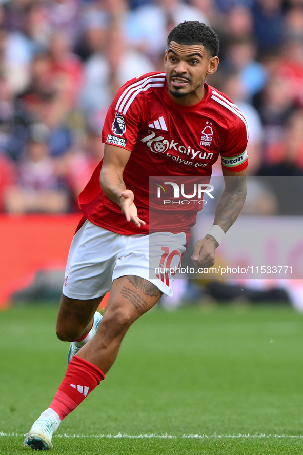 Morgan Gibbs-White of Nottingham Forest gestures for the ball during the Premier League match between Nottingham Forest and Wolverhampton Wa...