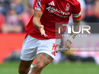 Morgan Gibbs-White of Nottingham Forest gestures for the ball during the Premier League match between Nottingham Forest and Wolverhampton Wa...