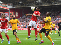 Anthony Elanga of Nottingham Forest wins the ball during the Premier League match between Nottingham Forest and Wolverhampton Wanderers at t...