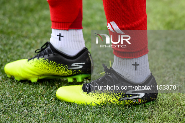 Boots and socks of Anthony Elanga of Nottingham Forest during the Premier League match between Nottingham Forest and Wolverhampton Wanderers...