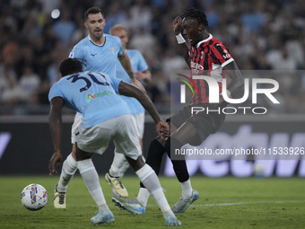 Tammy Abraham of AC Milan is in action during the Serie match between Lazio and Milan at Stadio Olimpico in Rome, Italy, on August 31, 2024....