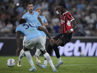 Tammy Abraham of AC Milan is in action during the Serie match between Lazio and Milan at Stadio Olimpico in Rome, Italy, on August 31, 2024....