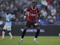 Tammy Abraham of AC Milan is in action during the Serie match between Lazio and Milan at Stadio Olimpico in Rome, Italy, on August 31, 2024....