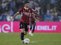 Christian Pulisic of AC Milan is in action during the Serie A match between Lazio and Milan at Stadio Olimpico in Rome, Italy, on August 31,...