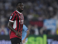 Youssouf Fofana of AC Milan looks on during the Serie A match between Lazio and Milan at Stadio Olimpico in Rome, Italy, on August 31, 2024....