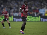 Youssouf Fofana of AC Milan is in action during the Serie A match between Lazio and Milan at Stadio Olimpico in Rome, Italy, on August 31, 2...