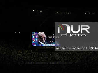 A tribute to Sven Goran Eriksson during the Serie match between Lazio and Milan at Stadio Olimpico in Rome, Italy, on August 31, 2024. (