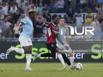 Tammy Abraham of AC Milan is in action during the Serie match between Lazio and Milan at Stadio Olimpico in Rome, Italy, on August 31, 2024....