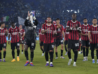 AC Milan players greet the fans at the end of the Serie A match between Lazio and Milan at Stadio Olimpico in Rome, Italy, on August 31, 202...