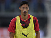 Tijjani Reijnders of AC Milan warms up prior to the Serie A match between Lazio and Milan at Stadio Olimpico in Rome, Italy, on August 31, 2...